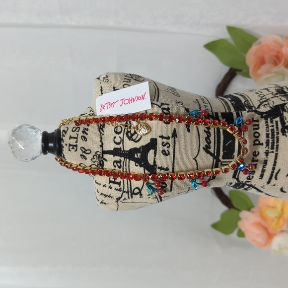🆕 Cherry Tennis Necklace 🍒 Betsy Johnson - Picture 7 of 7